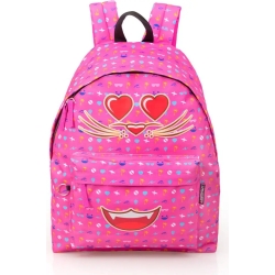 zaino americano con faccine rosa