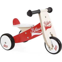 Little Bikloon - Triciclo senza pedali Legno Rosso/bianco