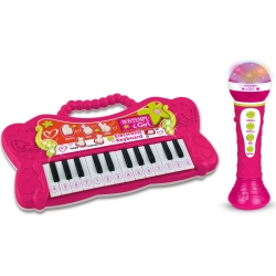 Mini Tastiera  22 Tasti con Microfono Rosa
