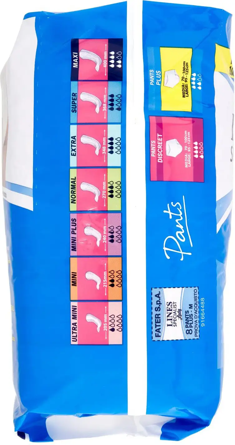 Lines Specialist Lady - 8 Mutandine Assorbenti Per Incontinenza Plus Taglia M