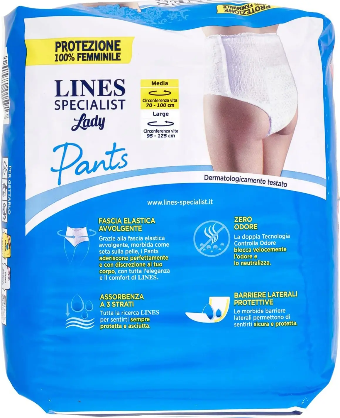 Lines Specialist Lady - 8 Mutandine Assorbenti Per Incontinenza Plus Taglia M