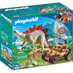 Playset con Veicolo degli Explorers e Stegosauro