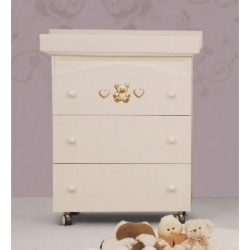 Amour - Cassettiera fasciatoio Colore Bianco Antico