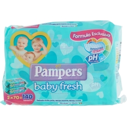 PAMPERS baby fresh - 140 salviette umidificate con formula esclusiva