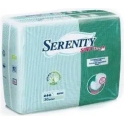 Serenity Soft Dry+ - 30 Pannoloni Assorbenti Sagomati Con Aloe Per Incontinenza Super