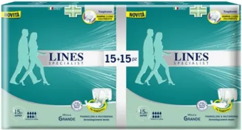 Lines Specialist - 30 Pannoloni Assorbenti a Mutandina Per incontinenza SuperTaglia L