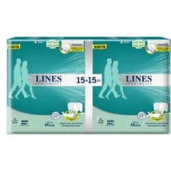 Lines Specialist - 30 Pannoloni Assorbenti Sagomati Super per Incontinenza Misura Media