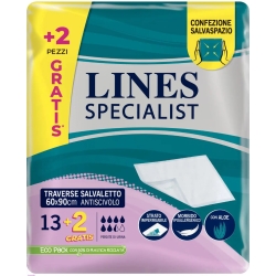 Lines Specialist - 13 Traverse Assorbenti Salvaletto per Incontinenza 60 X 90 Cm