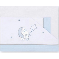 Lenzuola Motivo luna 60x120 cm Bianco-blu