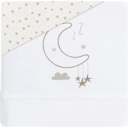 sweet nights - set lenzuolino per culla in maglia bianco/lino