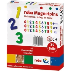 cifre e segni aritmetici magnetici in legno