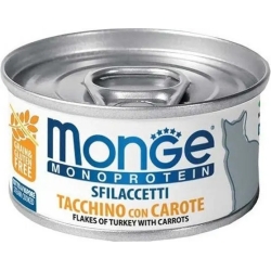 Monoprotein Sfilaccetti Tacchino/Carote - Cibo umido per gatti 80 gr