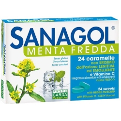 Sanagol 24 Caramelle Gusto Menta Fredda - Integratore Per La Gola