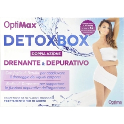 Optima Naturals optimax detoxbox doppia azione 10 flaconcini - integratore drenante