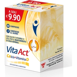 Vita Act Calcio+Vit D 60 Compresse - Integratore Per Le Ossa E I Denti