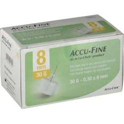 Accu-Chek Accu-Fine - 100 Aghi sterili per penna insulina G30 8Mm