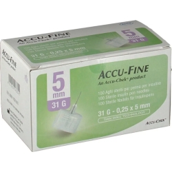 Accu-Chek Accu-Fine - 100 Aghi Sterili Per Penna Da Insulina - 31G (5 mm)