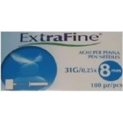 Extrafine - 100 Aghi Per Penna Da Insulina - G31 (8 mm)