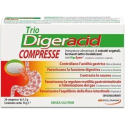 Trio Digeracid 24 Compresse - Integratore Per l'Acidità Gastrica