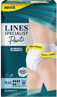 Lines Specialist - 7 Pants Mutandine Assorbenti Unisex Per Incontinenza Plus Taglia M