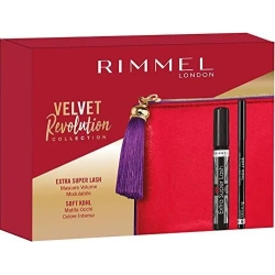 RIMMEL Pochette + Mascara Extra Super Lash + Matita Occhi Soft Kohl