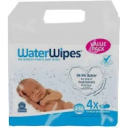 Waterwipes - 4 confezioni da 60 Salviette per il cambio pannolino