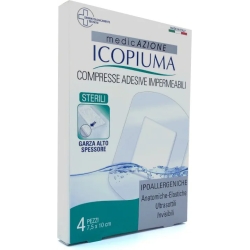 Icopiuma - 4 Compresse Adesive Impermeabili 10 x 7,5 cm