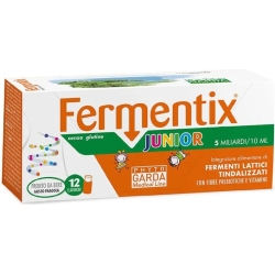 Fermentix Junior - Integratore di fermenti lattici 12 Flaconcini gusto fragola