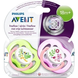 Avent succhietti ultra airflow 18m+ - confezione 2 ciucci decorati rosa