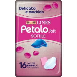 Lines Petalo Soft - 16 Assorbenti Ipoallergenici Con Ali