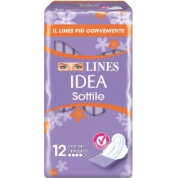 Lines Idea Sottile - 12 Assorbenti Giorno Con Ali Ripiegati