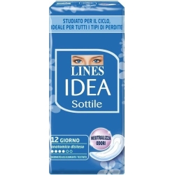 Lines Idea Sottile - 12 Assorbenti Giorno Anatomici Distesi