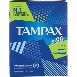 TAMPAX & Go - 18 Tamponi Super Per Flussi Da Medi Ad Abbondanti