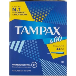 TAMPAX & Go - 18 Tamponi Regular Per Flussi Da Leggeri A Medi