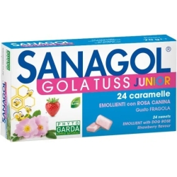 Sanagol Gola Tuss Junior 24 Caramelle Gusto Fragola - Interatore Per Le Vie Respiratorie