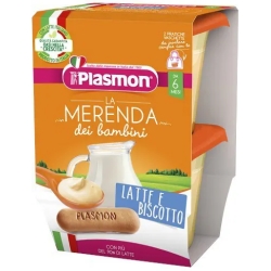 Plasmon La merenda dei bambini Latte e biscotto 2 x 120 g