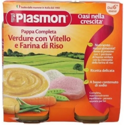 Plasmon Pappa Completa - Omogeneizzato di Verdure con vitello e Farina di riso 2 x 190 g