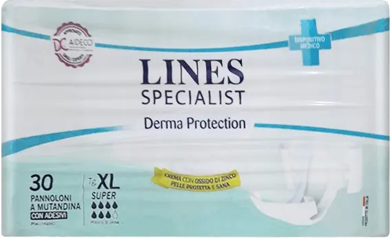 Lines Specialist Derma Protection - 30 Pannoloni Assorbenti a Mutandina per Incontinenza Maxi plus Taglia XL