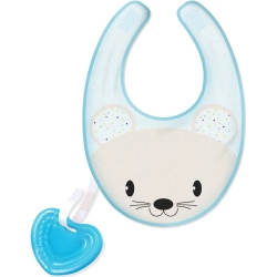 Chicco Fresh Bib - Bavaglino con Massaggiagengive azzurro