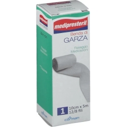 Medipresteril Benda Di Garza 12/8 Fili Per Fissaggio Di Medicazioni 10 cm x 5 Mt