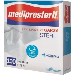 Compresse di garza sterili Medipresteril - 100 garze 10x10 cm
