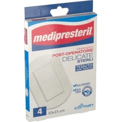 Medipresteril Medicazioni Post-Operatorie Delicate Sterili - 4 Medicazioni 10 x 15 cm