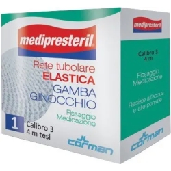 Medipresteril Rete Tubolare Elastica Gamba Ginocchio Calibro 3 - Fissaggio Medicazione 4 m Tesi