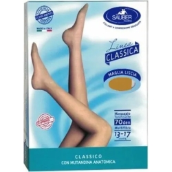 Sauber Linea Charme 70 Den - Collant Classico Maglia Liscia (13-17 mmHg) - Taglia 5 Neutro Beige