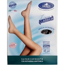 Sauber Linea Classica 140 Den - Collant Supercoprente Maglia Microrete (13-17 mmHg) - Taglia 3 Nero