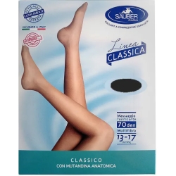 Sauber Linea Classica 70 Den - Collant Maglia Microrete (13-17 mmHg) - Taglia 3 Nero