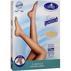 Sauber Linea Classica 70 Den - Collant Punta Aperta Maglia Liscia (13-17 mmHg) - Taglia 4 Neutro Beige