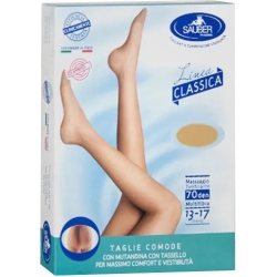 Sauber Linea Classica 70 Den - Collant Taglie Comode Maglia Microrete (13-17 mmHg) - Taglia 3 Neutro Beige