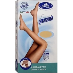 Sauber Linea Classica 70 Den - Gambaletto Punta Aperta Maglia Microrete (13-17 mmHg) - Taglia 3 Neutro Beige