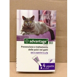 Advantage 80 - Spot On per Gatti e Conigli grandi 4 pipette